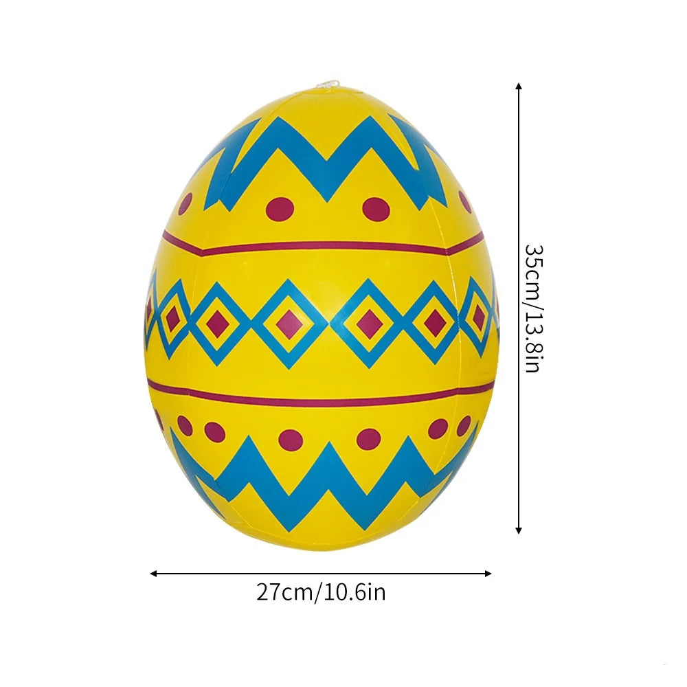 Giant Egg Easter PVC Inflatable Ball Outdoor Garden Pendant Ornament 35x27cm Balloon Party Easter Egg Decorations for Yard 2025