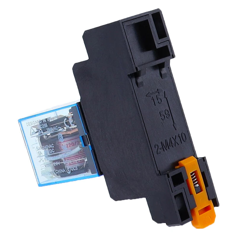 10Set MY2P HH52P MY2NJ 12V 24V DC / 110V 220V AC coil general purpose DPDT micro mini relay with socket base
