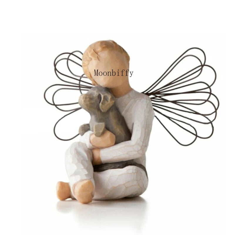 Nordic Style Imitation Wood Carving Parent-child Ornaments Valentine's Day Easter Gifts Home Living Room Decoration Model Crafts