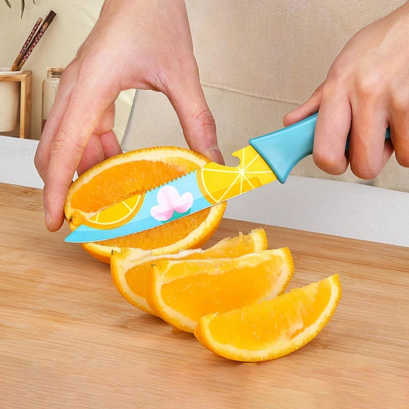 Stainless steel printed fruit knife,household peeler knife portable knife tool,stainless steel small knife melon and fruit knife