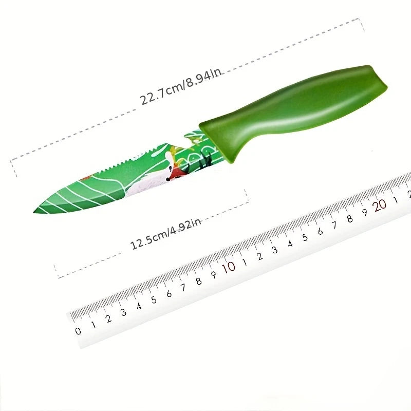 Stainless steel printed fruit knife,household peeler knife portable knife tool,stainless steel small knife melon and fruit knife