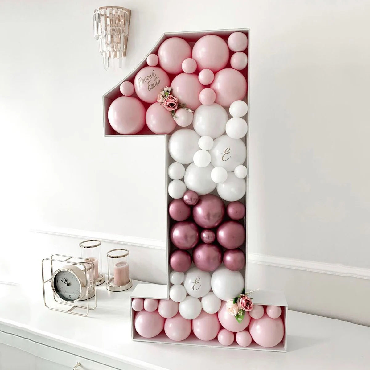 1PC 73CM 3D Filled Balloon Number Number 0-9 Light Up Marquee Foam Board For Birthday Anniversary And Easter Decorations