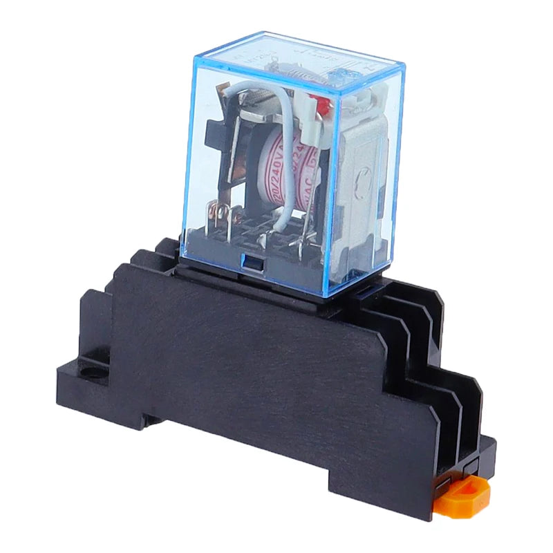 10Set MY2P HH52P MY2NJ 12V 24V DC / 110V 220V AC coil general purpose DPDT micro mini relay with socket base
