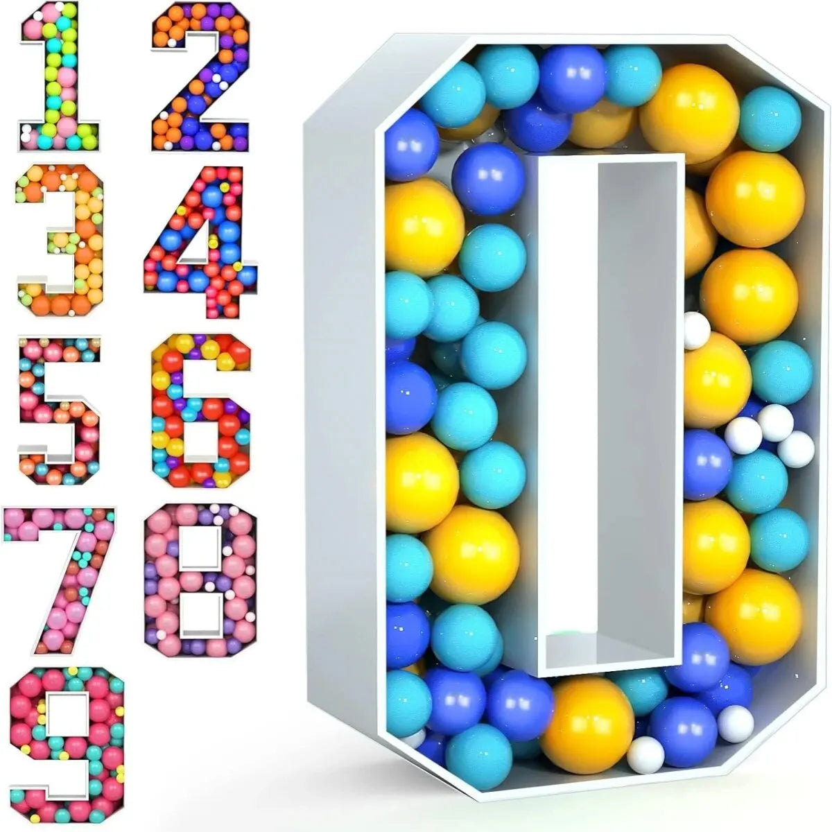 1PC 73CM 3D Filled Balloon Number Number 0-9 Light Up Marquee Foam Board For Birthday Anniversary And Easter Decorations