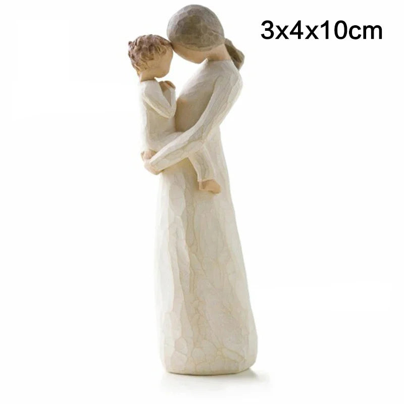 Nordic Style Imitation Wood Carving Parent-child Ornaments Valentine's Day Easter Gifts Home Living Room Decoration Model Crafts
