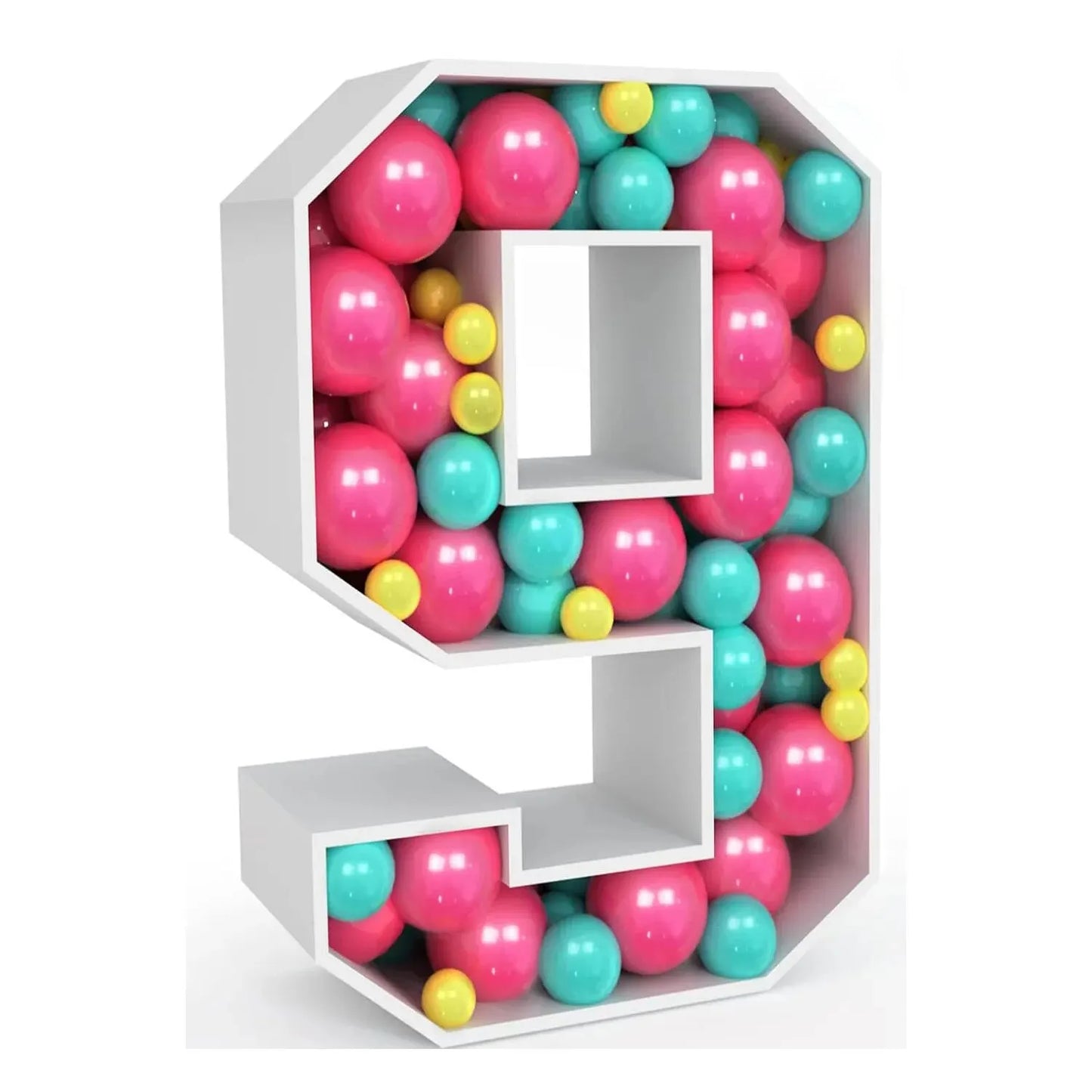 1PC 73CM 3D Filled Balloon Number Number 0-9 Light Up Marquee Foam Board For Birthday Anniversary And Easter Decorations