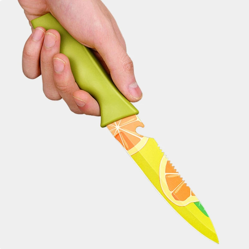 Stainless steel printed fruit knife,household peeler knife portable knife tool,stainless steel small knife melon and fruit knife