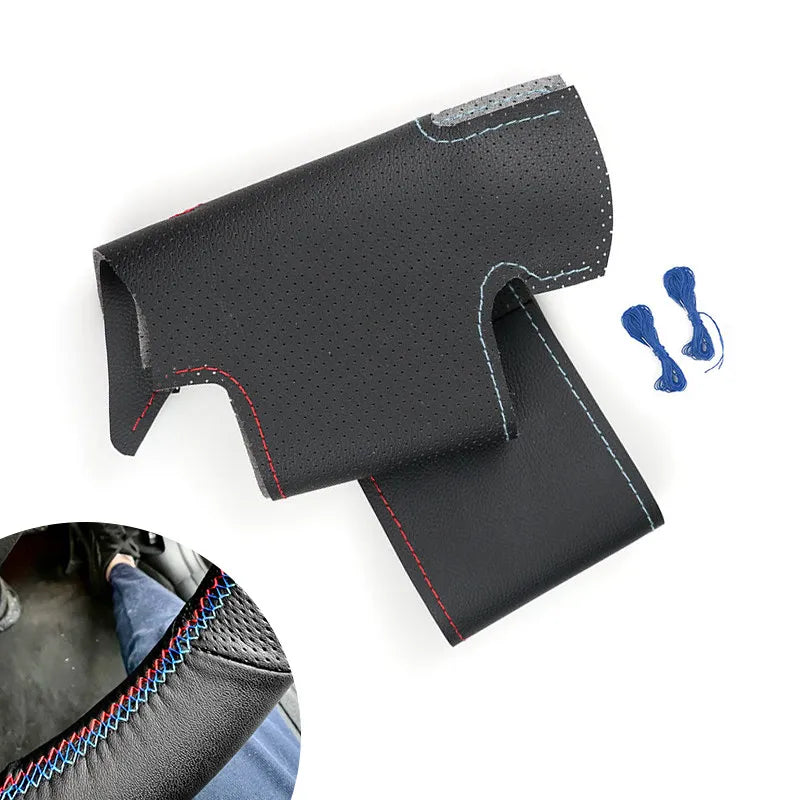 Car Accessories Steering Wheel Cover Leather Trim For BMW 5 6 Series E60 E61 Touring 530d 545i E63 Coupe E64 630i 650i 2003-2010