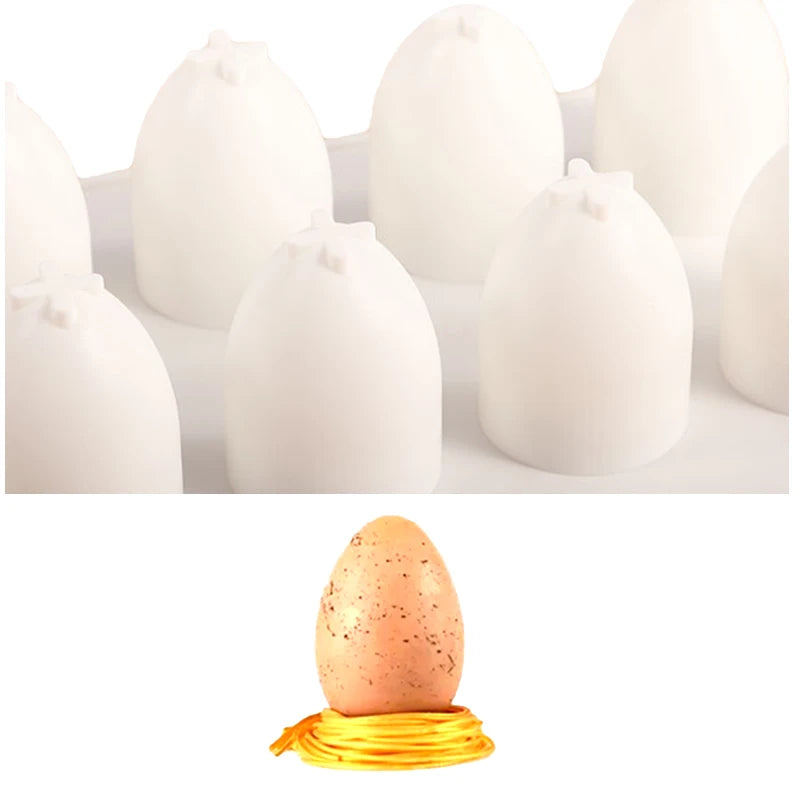 8 Cavity 3D Easter Egg Shape Silicone Cake Mold Chocolate Cake Mould Easter Egg Decoration French Mousse Decorating Tools
