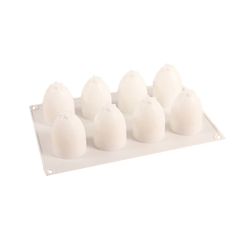 8 Cavity 3D Easter Egg Shape Silicone Cake Mold Chocolate Cake Mould Easter Egg Decoration French Mousse Decorating Tools