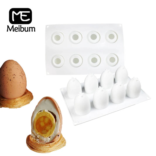 8 Cavity 3D Easter Egg Shape Silicone Cake Mold Chocolate Cake Mould Easter Egg Decoration French Mousse Decorating Tools