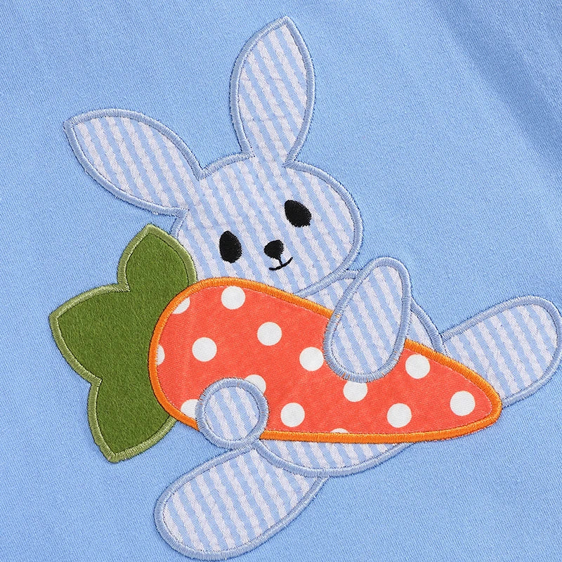 4-6Years Kids Baby Boys Easter Outfits Bunny Carrot Pattern Short Sleeves T-Shirt and Elastic Shorts 2 Piece Summer Set