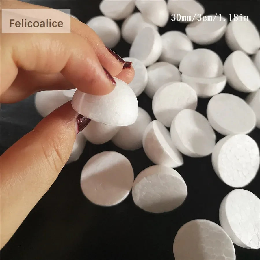 50pcs 3cm 30mm Modelling Polystyrene Styrofoam Half Foam Ball Spheres Crafts DIY Party Wedding Decoration Supplies