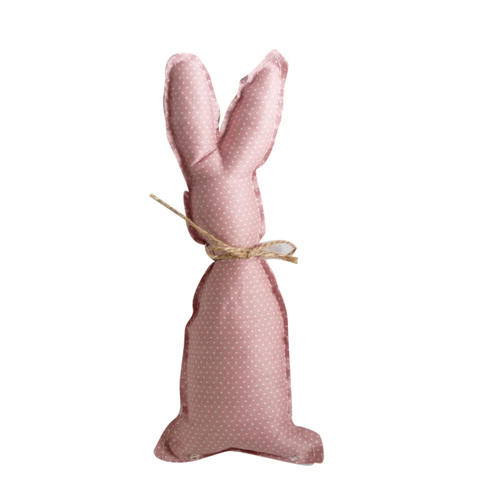 1pc Easter Cotton Fabric Rabbit Ornament Pink Yellow Rabbit Pendant for Easter Home Party Table Decoration Kids Crafts Supplies