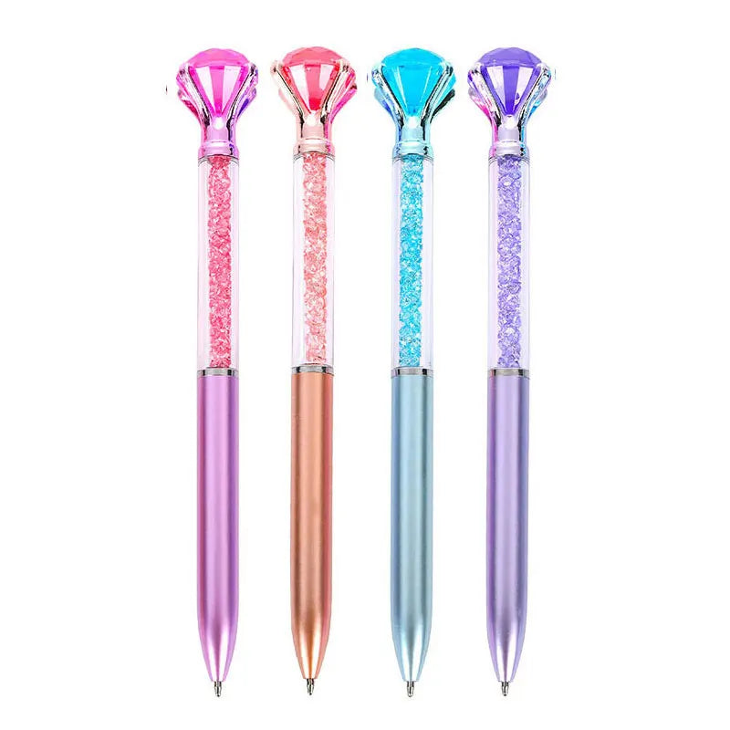 12Pcs  Crystal Diamond Gel Pen Diamond Ballpoint Pens Prize Office Student Writing Stationery