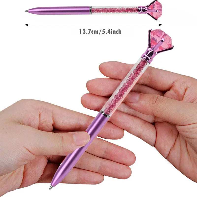 12Pcs  Crystal Diamond Gel Pen Diamond Ballpoint Pens Prize Office Student Writing Stationery