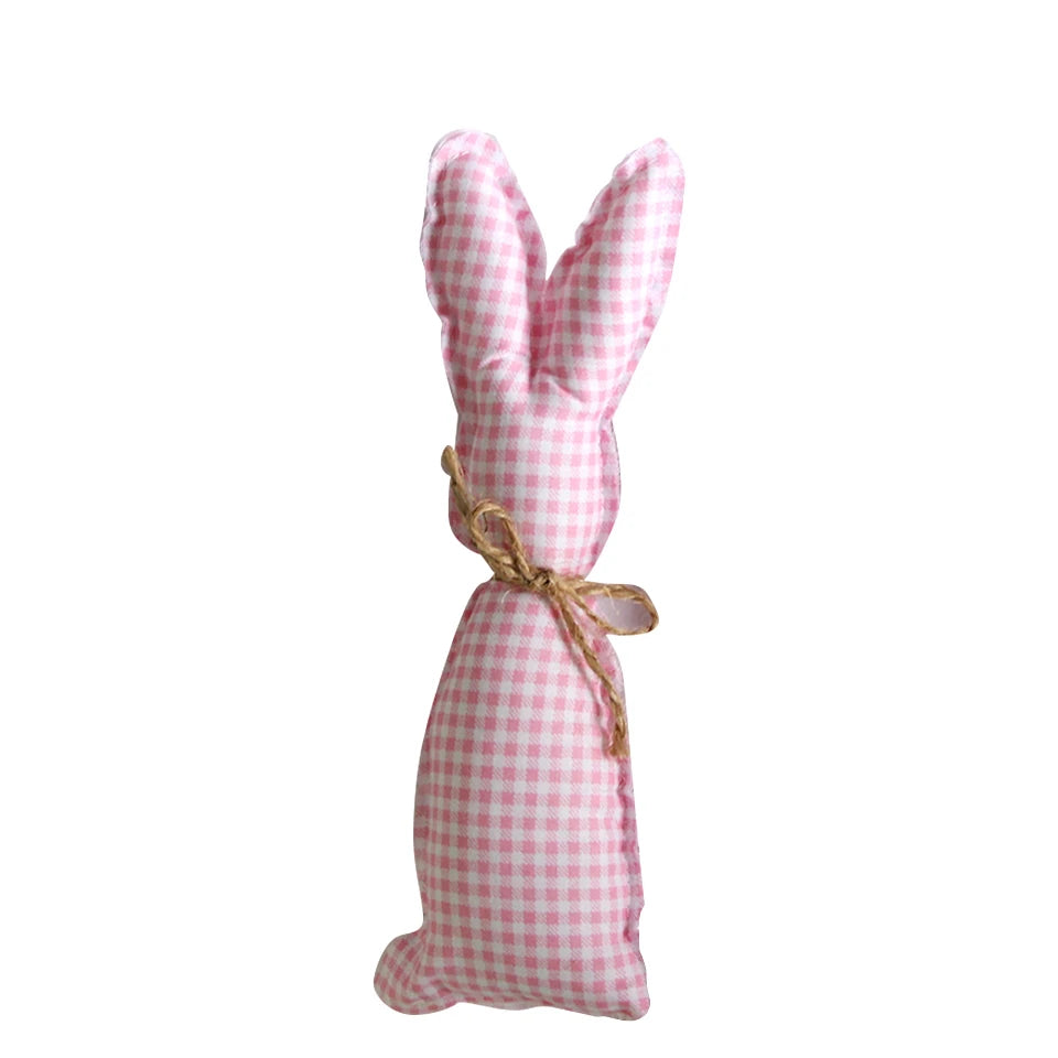 1pc Easter Cotton Fabric Rabbit Ornament Pink Yellow Rabbit Pendant for Easter Home Party Table Decoration Kids Crafts Supplies