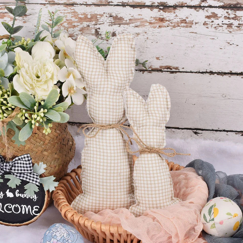 1pc Easter Cotton Fabric Rabbit Ornament Pink Yellow Rabbit Pendant for Easter Home Party Table Decoration Kids Crafts Supplies