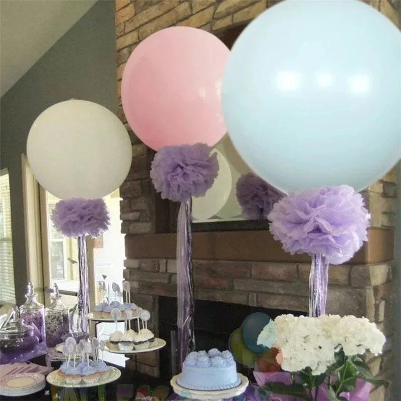 36Inch Giant Helium Pastel Balloon Paper Tassel Garland Decorations Easter Birthday Party Wedding Room Balloon Streamer Supplies