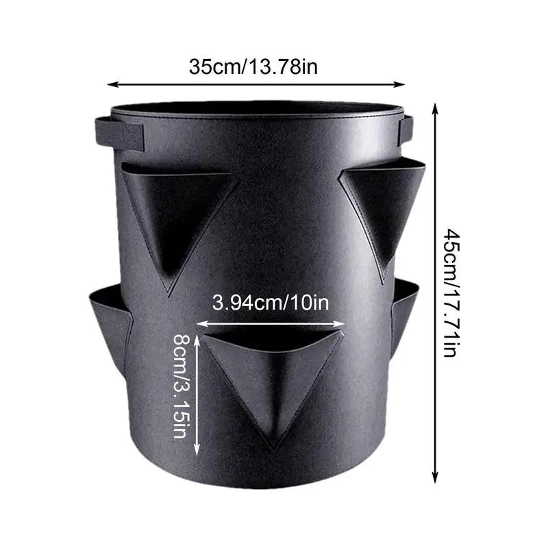 Strawberry Planting Bag Strawberry Planter Plant Bag For Outdoor With 6 Side Grow Pocket 7 Gallon Garden Planting Pots Non-Woven