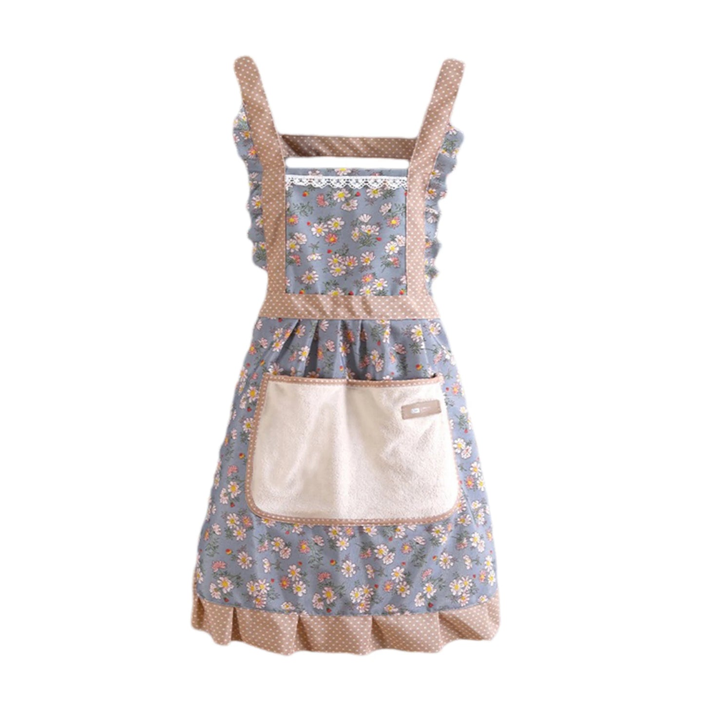 Easter Home Work Adjustable Apron Floral Print Cake Kitchen Cooking Women Girls Aprons with Pocket