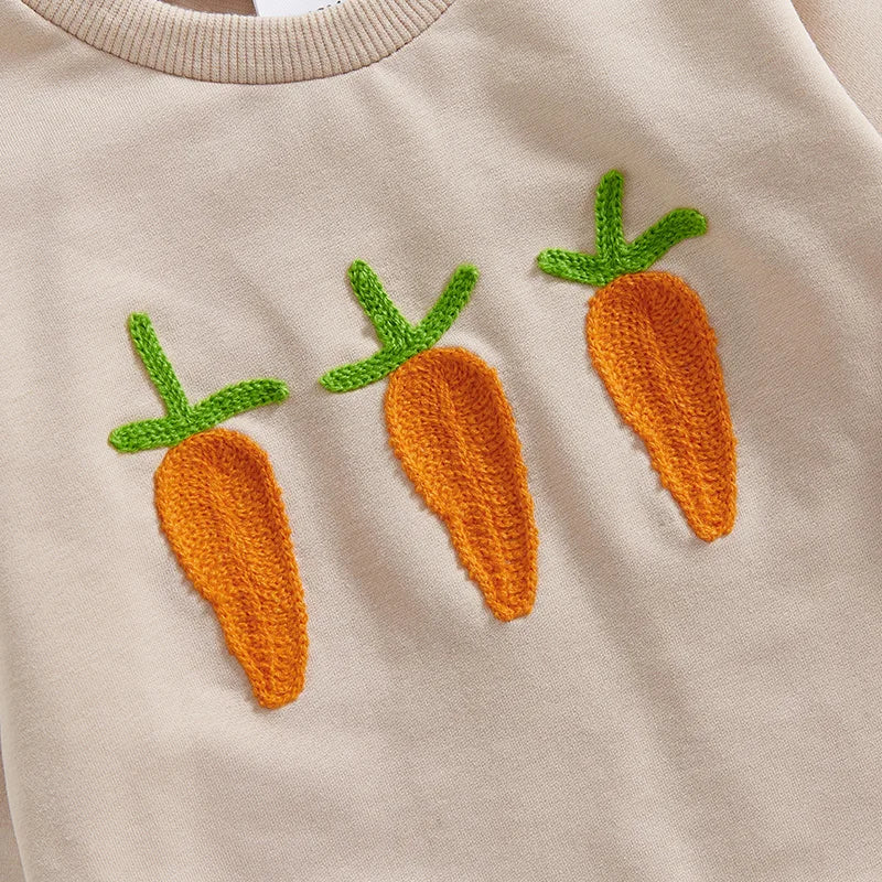 Baby Boy Easter Clothes Long Sleeve Round Neck Sweatshirt with Bunny Pattern Long Pants 2 Piece Set for Toddler Boys
