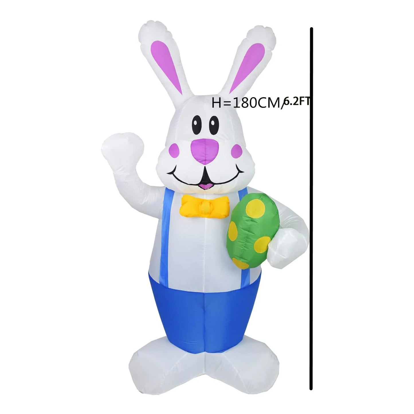 6.2FT Blue Bunny Inflatable Easter Inflatables Decorations LED Lights Blow Up Yard Decorations Indoor Outdoor Garden Decorations