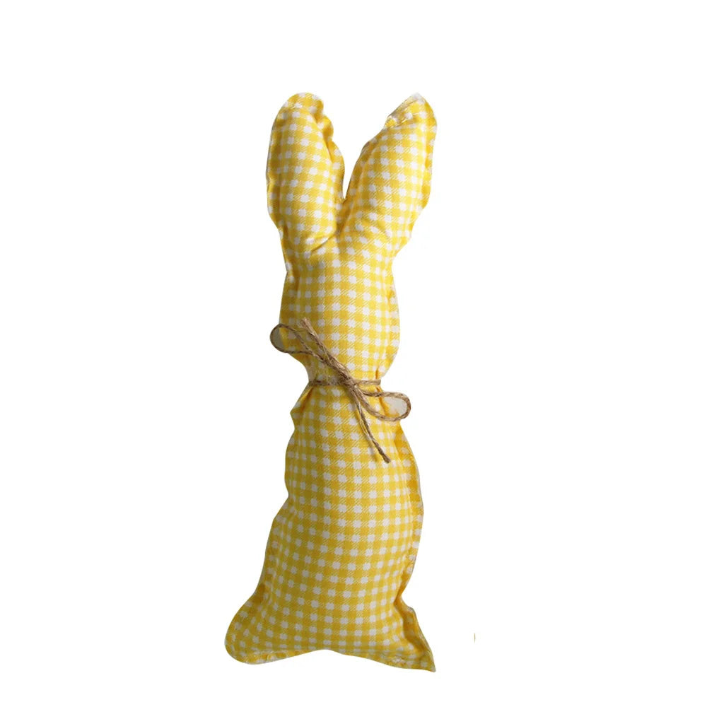 1pc Easter Cotton Fabric Rabbit Ornament Pink Yellow Rabbit Pendant for Easter Home Party Table Decoration Kids Crafts Supplies