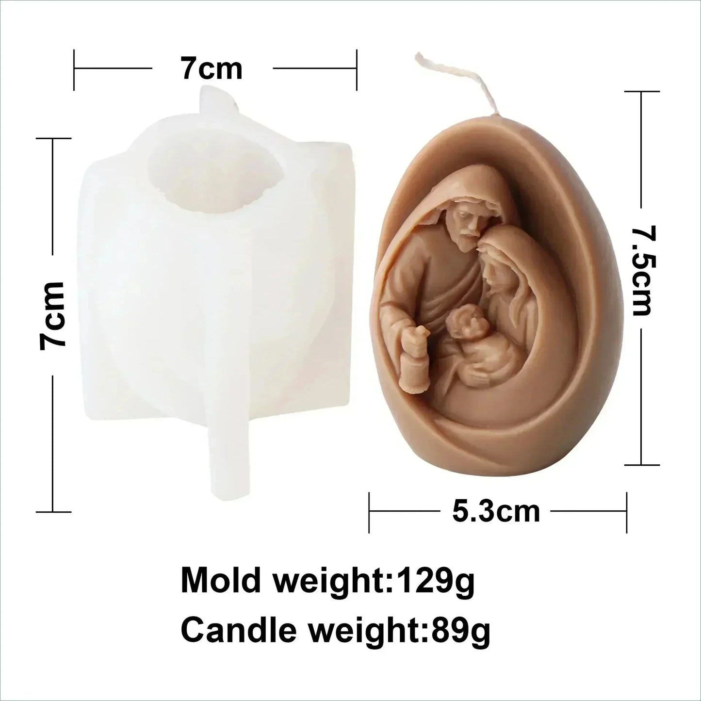 3D Easter Jesus Egg Candle Silicone Mold Virgin Mary Easter Egg Candle Mould Resin Cross Jesus Egg Gypsum Molds Easter Gift