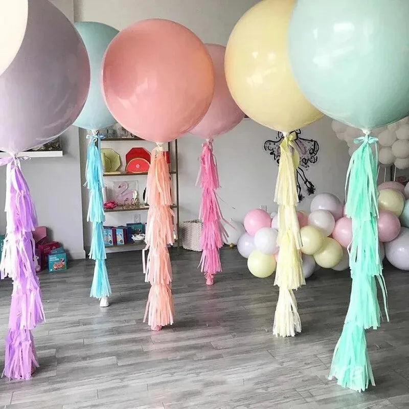 36Inch Giant Helium Pastel Balloon Paper Tassel Garland Decorations Easter Birthday Party Wedding Room Balloon Streamer Supplies
